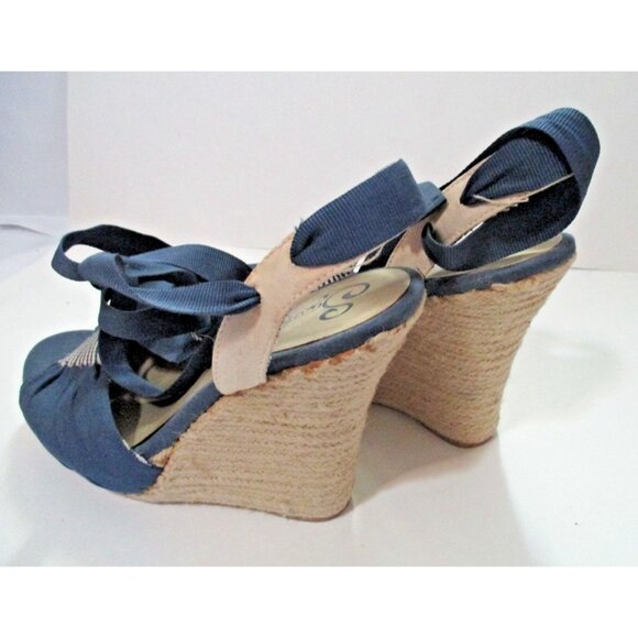 Seychelles Navy Blue Peep-Toe Espadrilles - NWOB - Size 7.5 - Picture 6 of 11